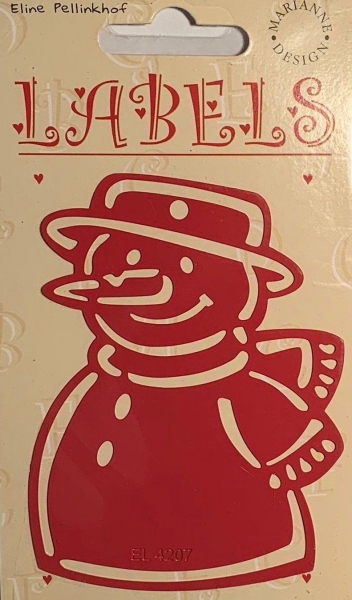 Embossing-Schablone Labels: Schneemann